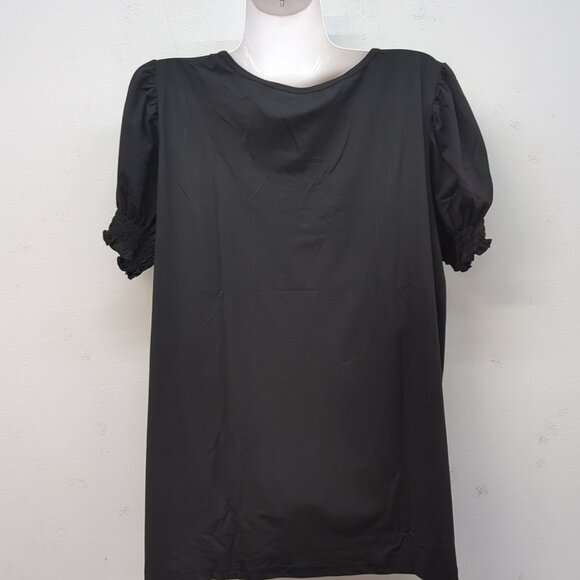 Misifi Square Neck Puff Sleeves Women's Blouse Top 2XL Black - Picture 5 of 8